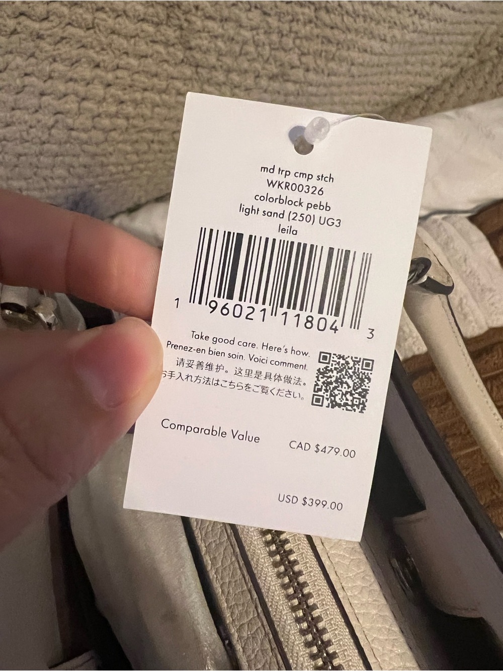 Coach Leila Medium Triple Compartment in Light Sand Color block NWTS! - Picture 10 of 11